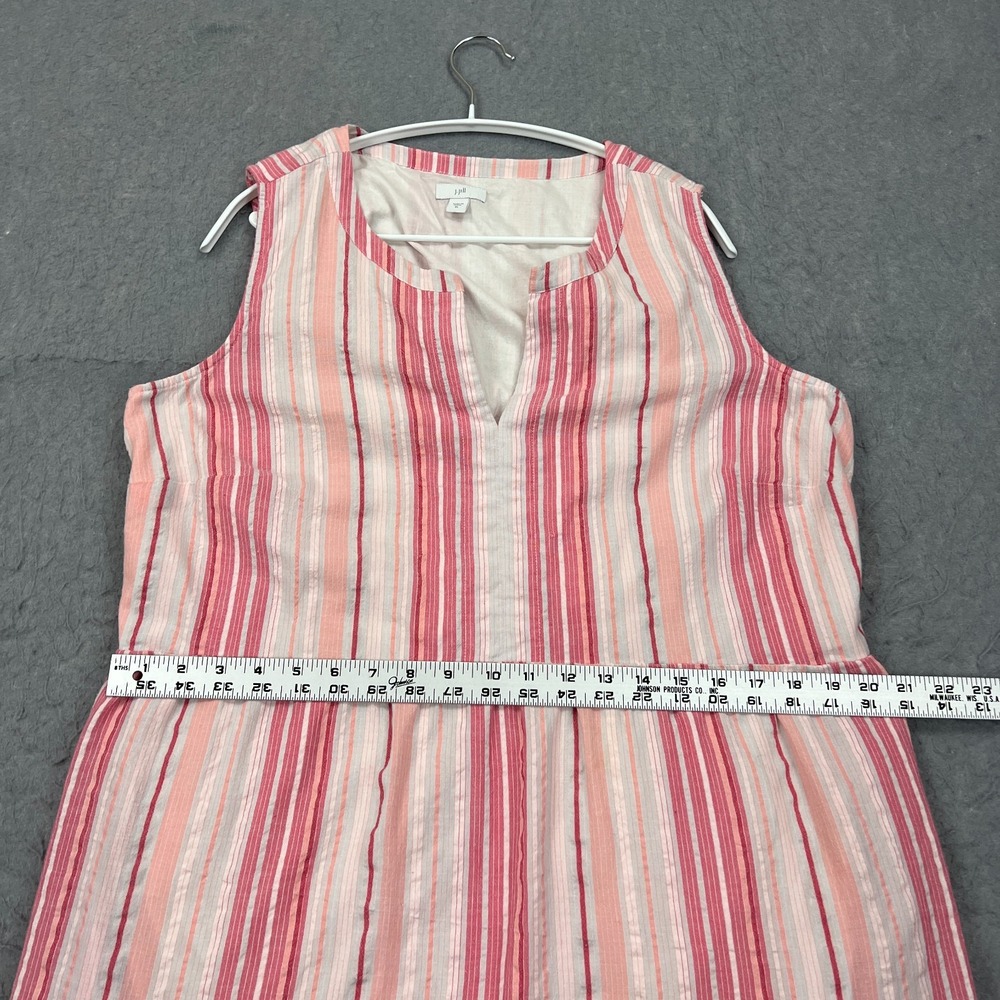 J Jill Dress Women's XL Pink Striped Sleeveless Lined Tiered Lined Maxi Boho - Picture 6 of 10